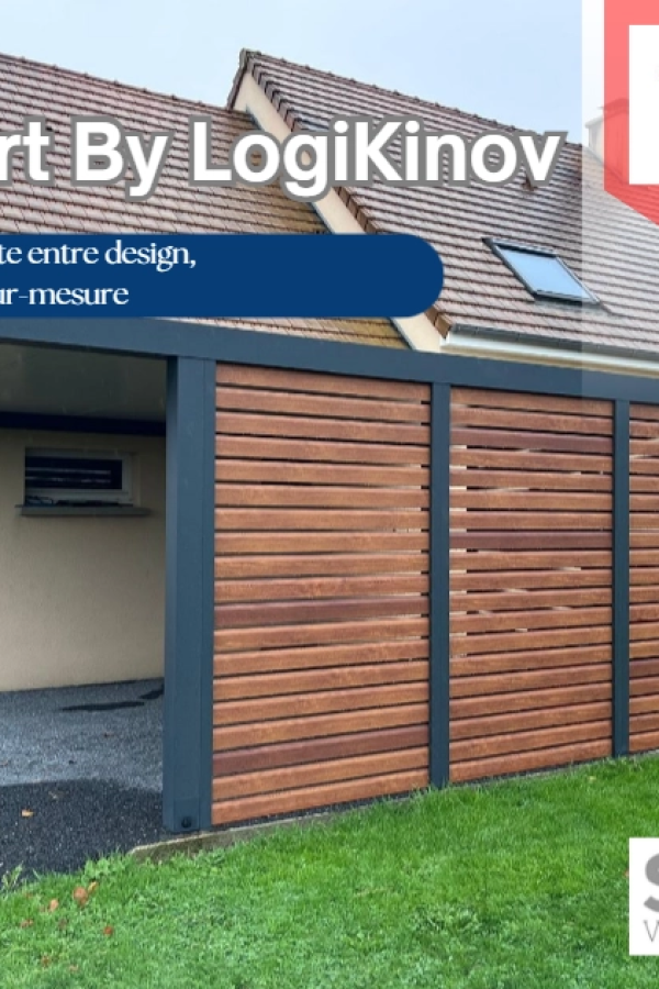 Zoom produit : Le carport en aluminium Soko by Logikinov, en Normandie