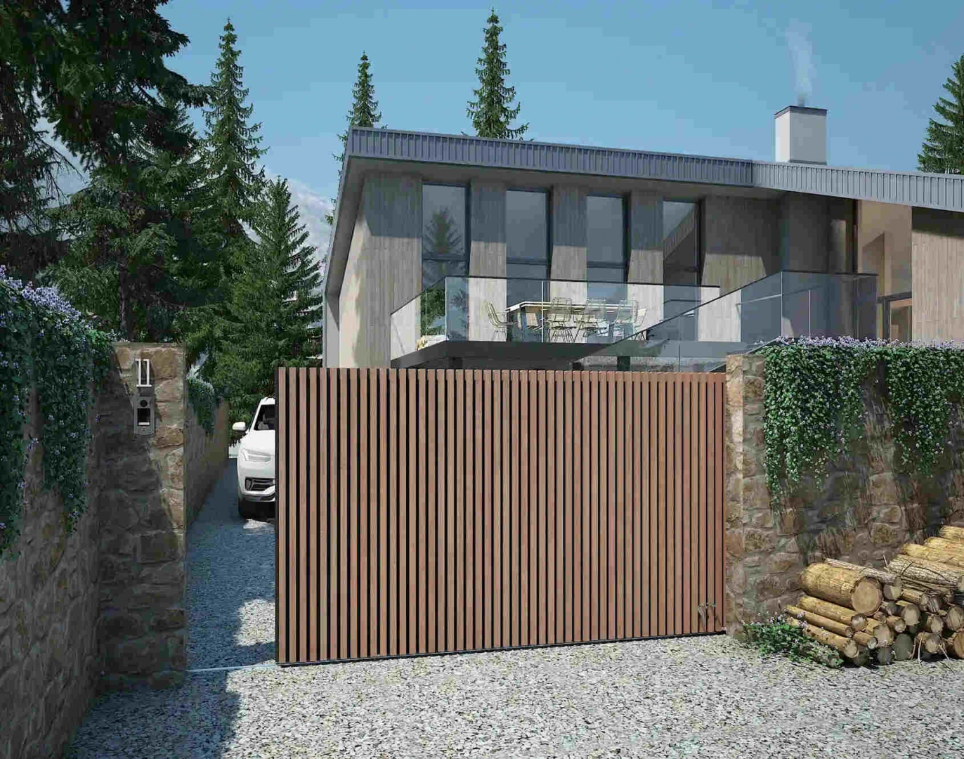 Portails & Clôtures - L’expert du portail aluminium imitation bois et portail hybride bois-aluminium en Normandie
