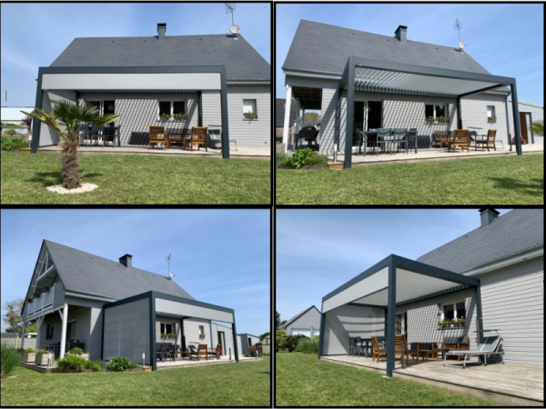 Réalisation d’un chantier près de Coutances en Normandie : la pose d’une pergola !